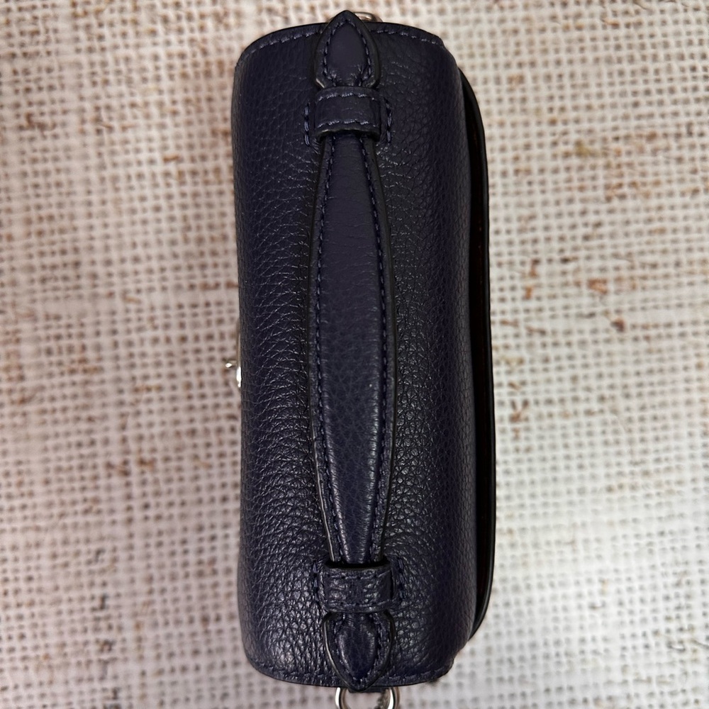 Coach Refined Pebble Leather Cassie Crossbody 17 in Navy with Silver hw - Picture 3 of 13